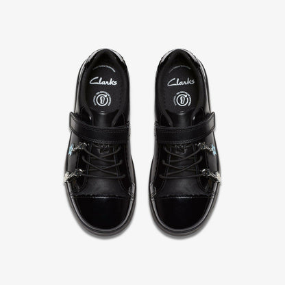 Disco Charm Kid Black Leather | Clarks on Sale