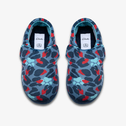 Fluffy Snug Kid Blue Camo Combination | Clarks discount