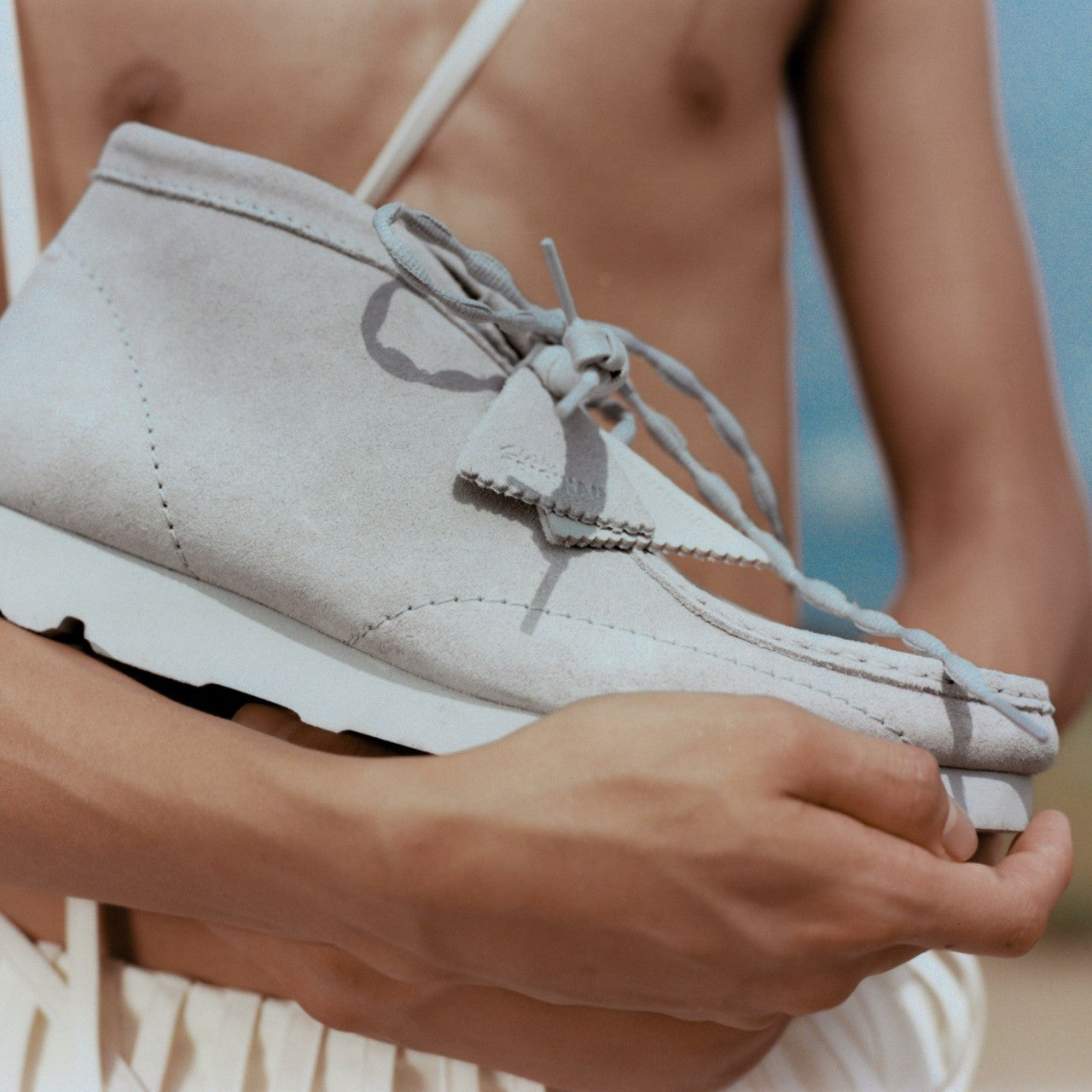 Wallabee Boot PAF Grey/Blue | Clarks on Sale