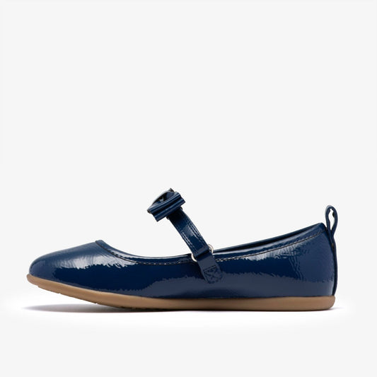 Charm Bow Kid Navy Patent | Clarks on Sale