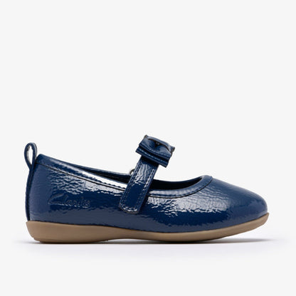 Charm Bow Toddler Navy Patent | Clarks on Sale