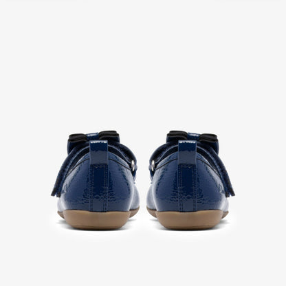 Charm Bow Toddler Navy Patent | Clarks on Sale