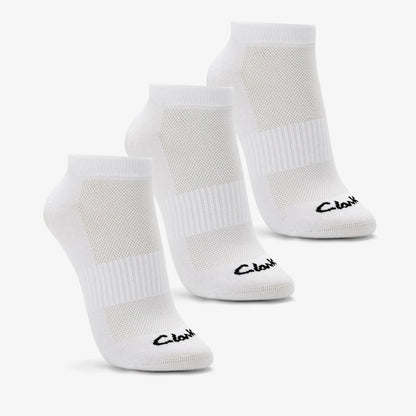 Sports Ankle Socks 3 Pack Size 2-8 White | Clarks online