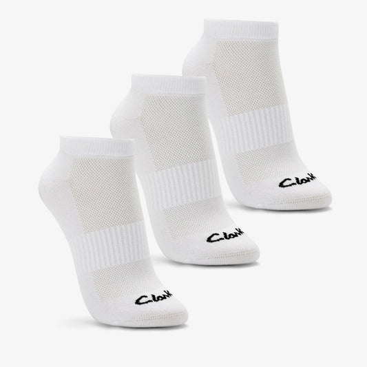 Sports Ankle Socks 3 Pack Size 2-8 White | Clarks online